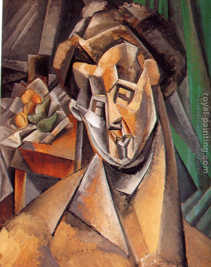 Pablo Picasso : bust of a woman in front of a still life